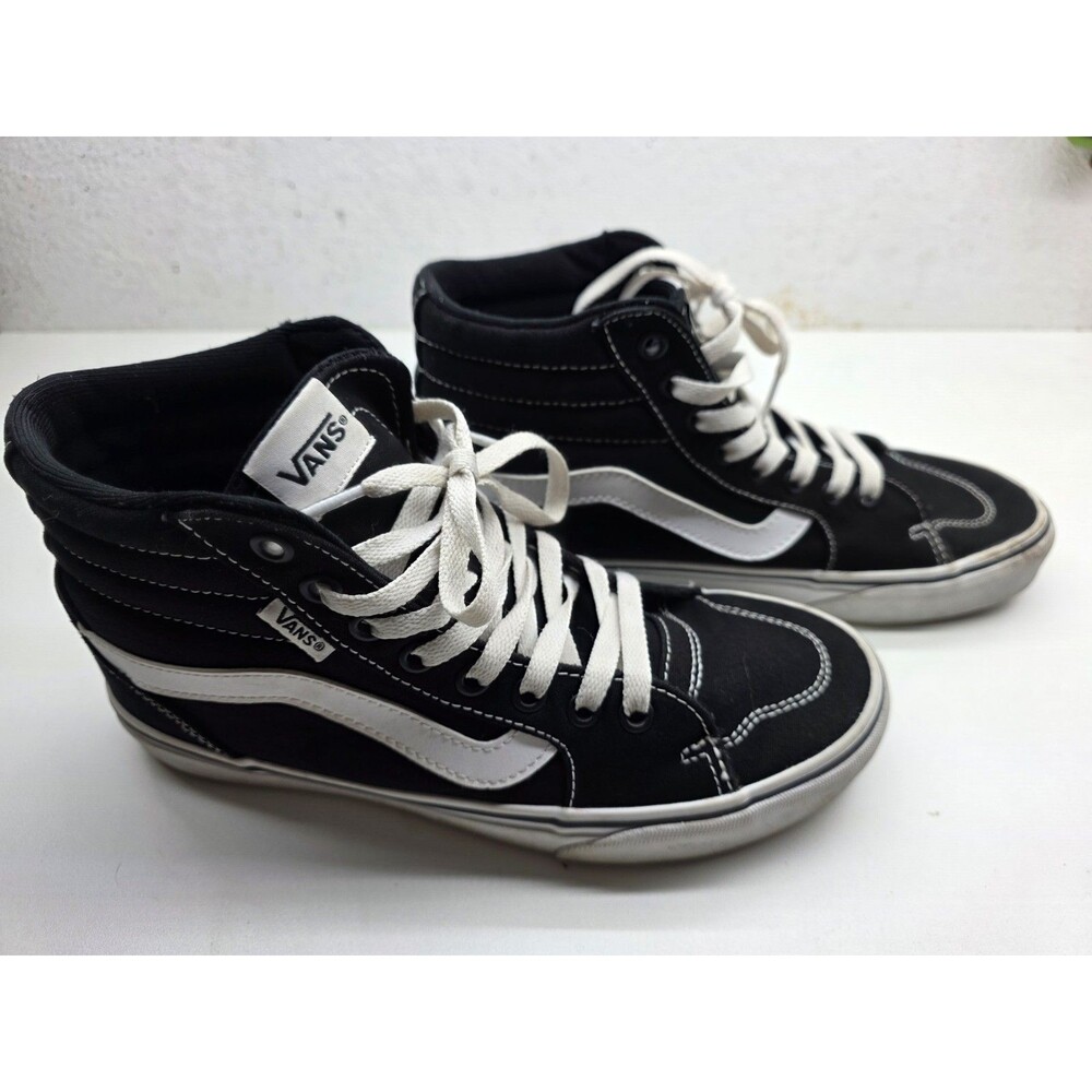 Vans Sk8-Hi Black White Classic High Top Canvas Skate Shoes 507698 Womens Size 8